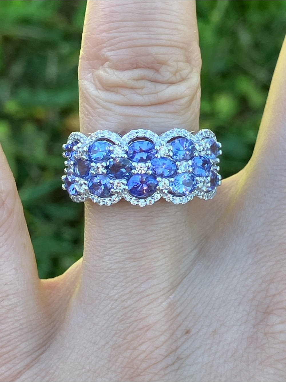 Genuine Tanzanite Sterling Silver Ring Size 7